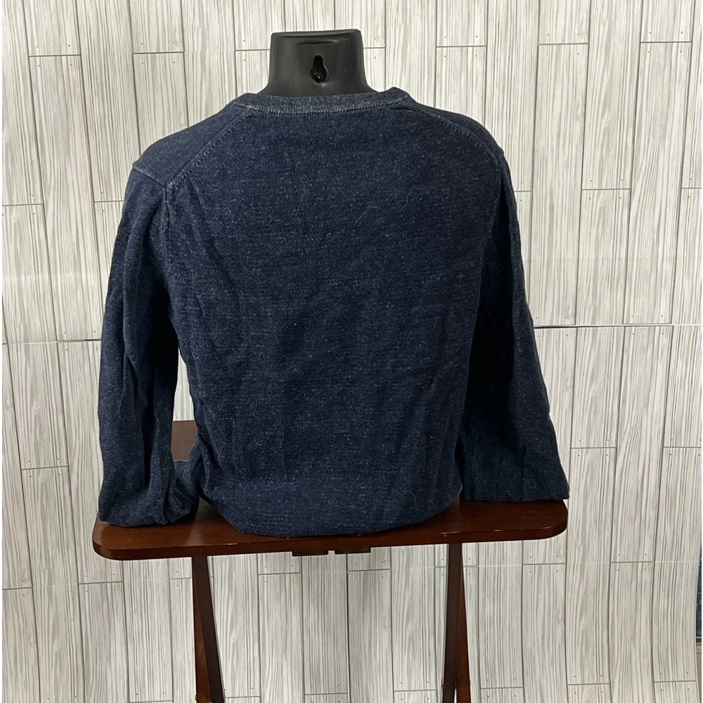 Express Denim Blue V-Neck Sweater - Picture 2 of 4
